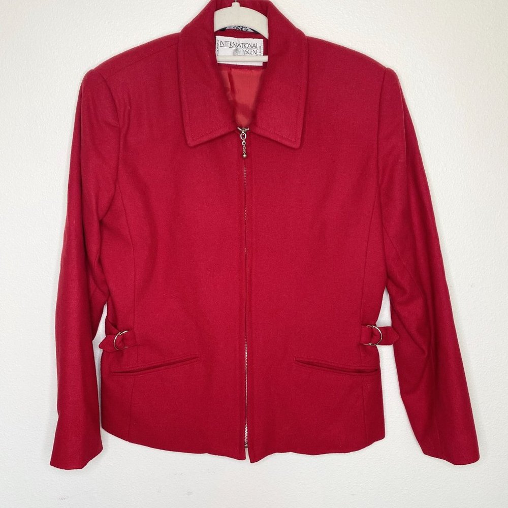 Retro International Scene Red Wool Blazer